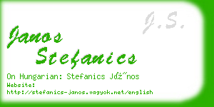 janos stefanics business card